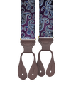 Orloff Puprple Silk Paisley Suspenders - KK & Jay Supply Co.