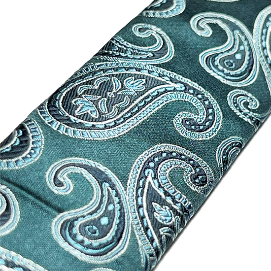 Orloff Teal Silk Paisley Suspenders - KK & Jay Supply Co.