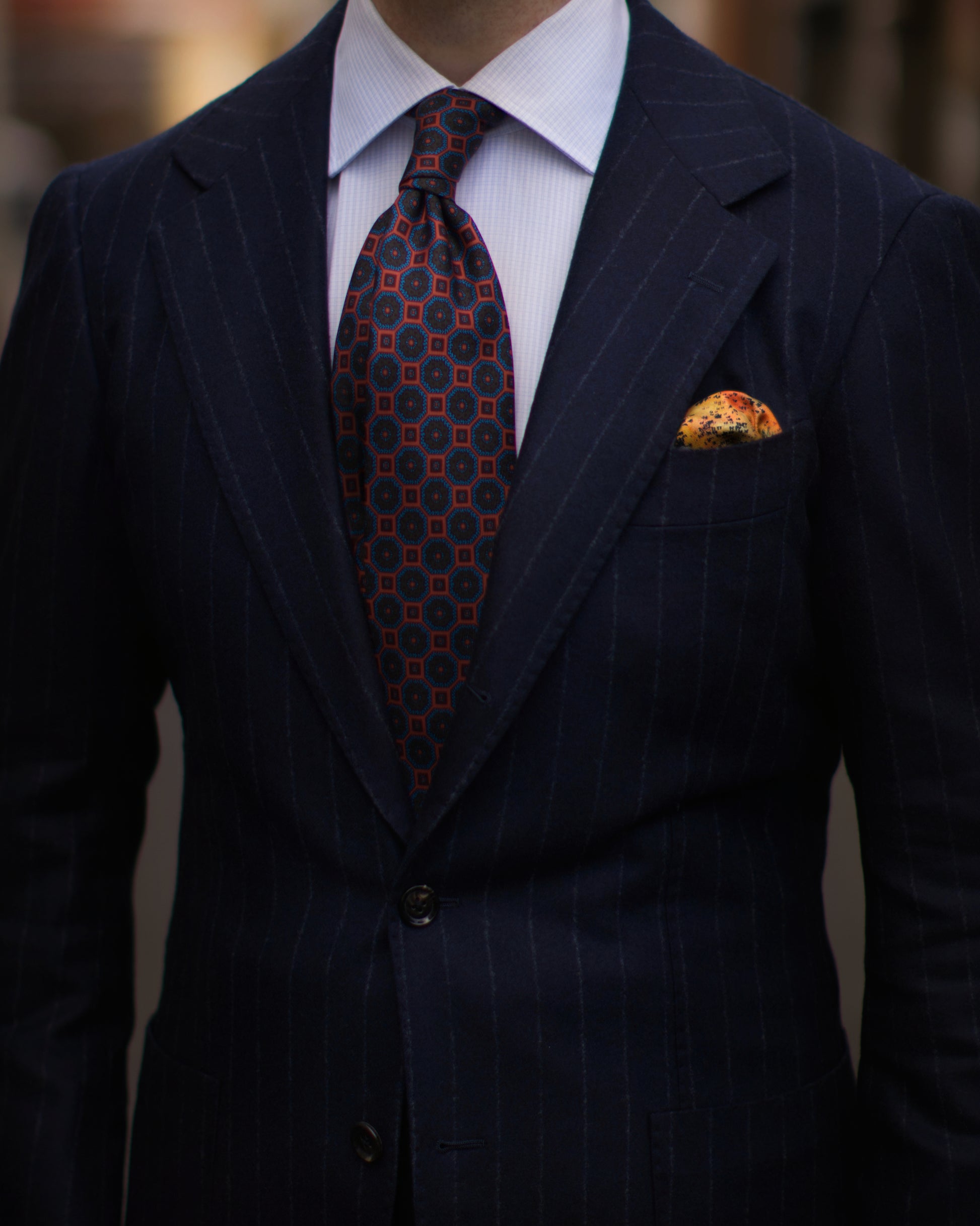 Rosewood Navy Silk Suspenders - KK & Jay Supply Co.