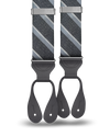Tudor Stripe Silk Suspenders - Black - KK & Jay Supply Co.