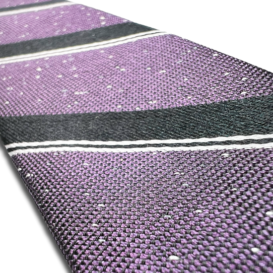 Tudor Stripe Silk Suspenders - Purple - KK & Jay Supply Co.
