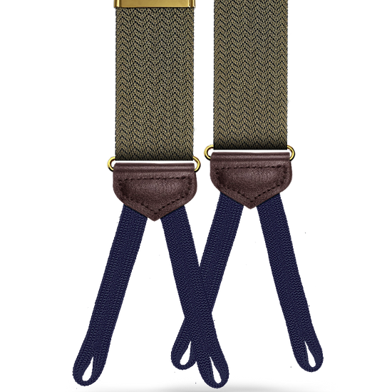 Vintage Webb Herringbone Suspenders - Gold - KK & Jay Supply Co.