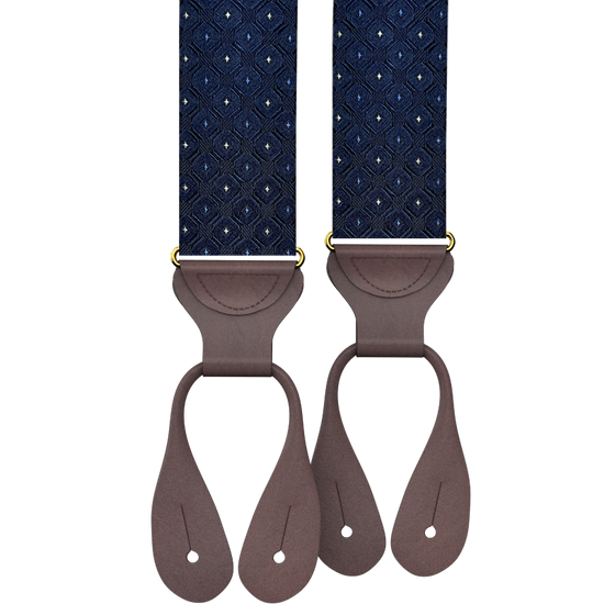 Yates Navy Silk Suspenders - KK & Jay Supply Co.