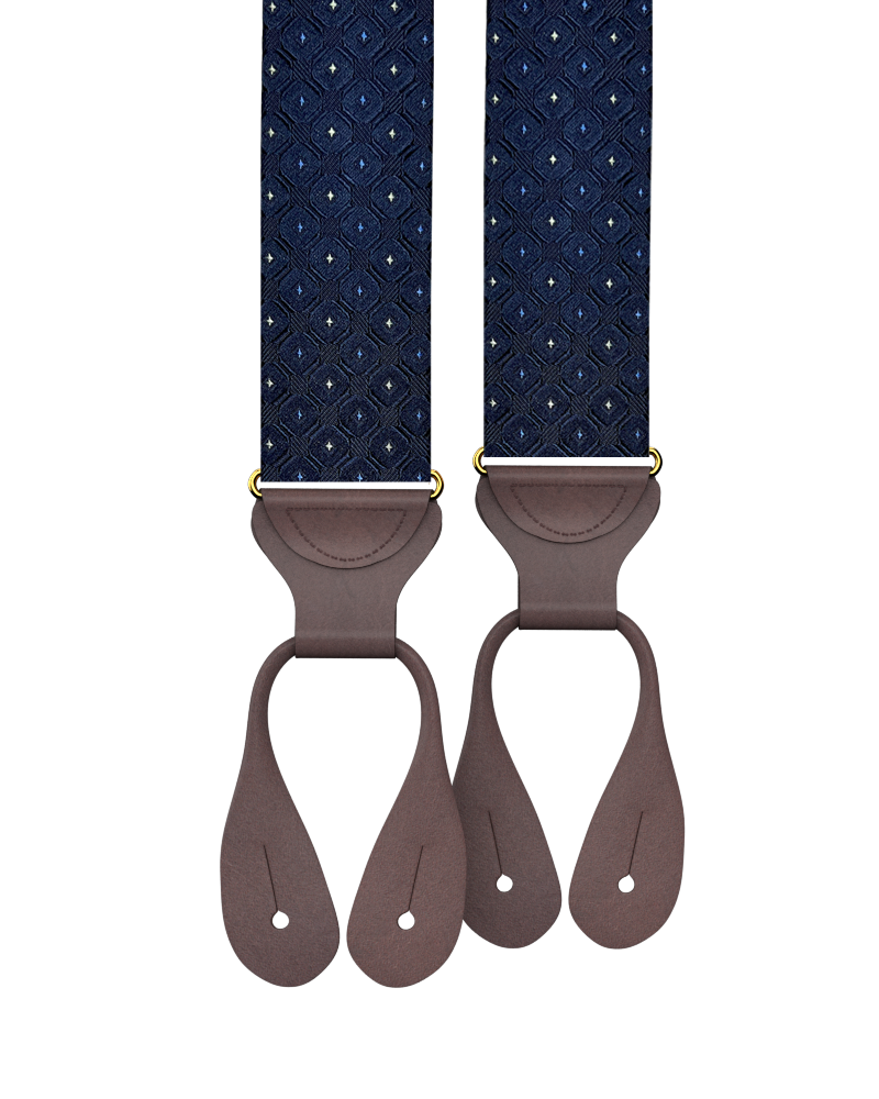 Yates Navy Silk Suspenders - KK & Jay Supply Co.