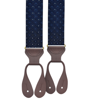 Yates Navy Silk Suspenders - KK & Jay Supply Co.