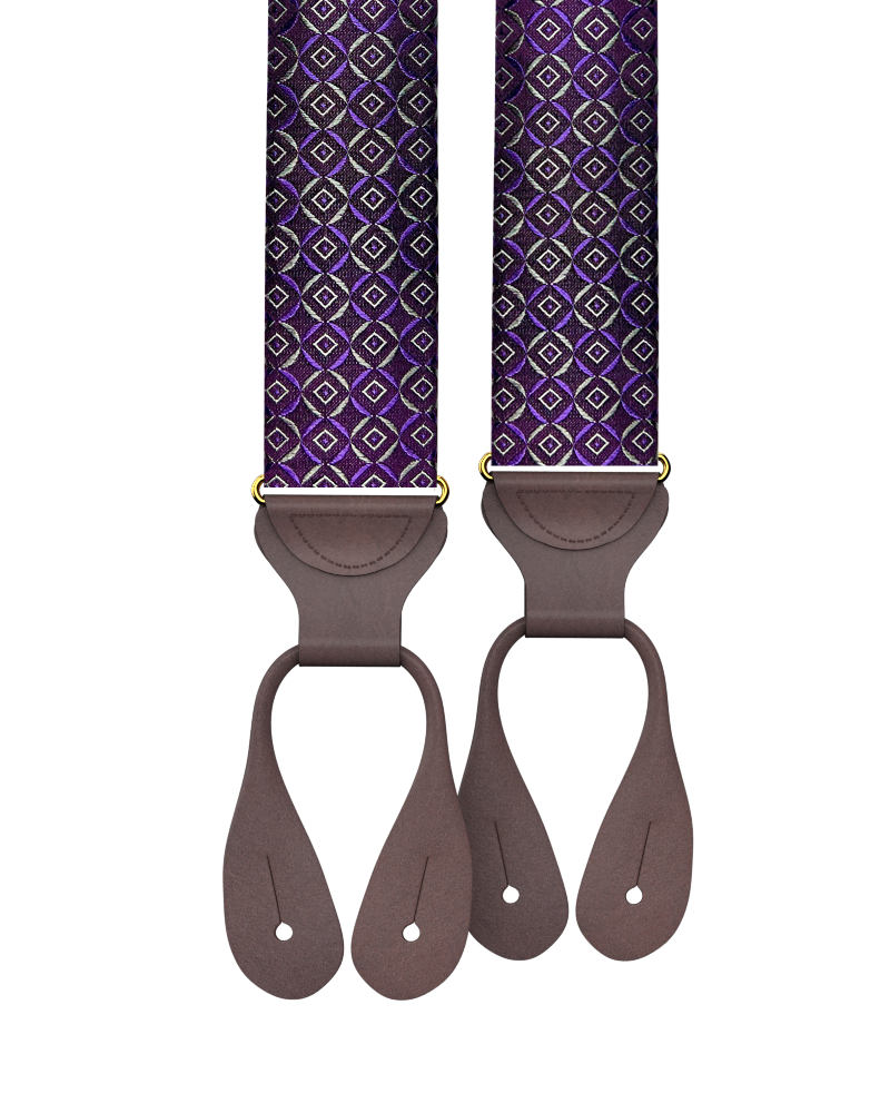 Neptune Purple Silk Suspenders - KK & Jay Supply Co.
