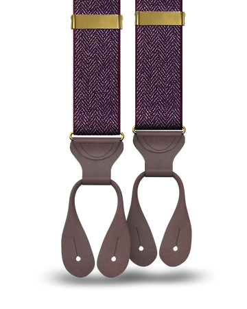 Amsterdam Herringbone Maroon Suspenders - KK & Jay Supply Co.