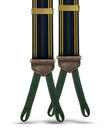 Arden Striped Suspenders - Green/Navy/Yellow