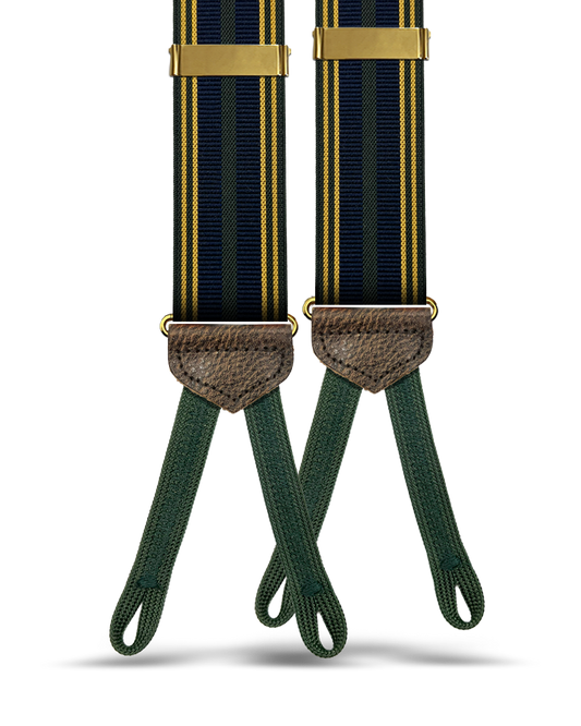 Arden Striped Suspenders - Green/Navy/Yellow