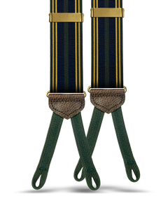 Arden Striped Suspenders - Green/Navy/Yellow