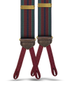 Arden Striped Suspenders - Maroon/Navy/Green