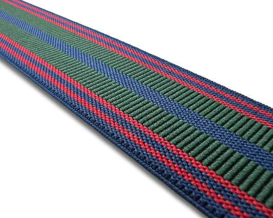 Arden Striped Suspenders - Navy/Red/Green/Yellow