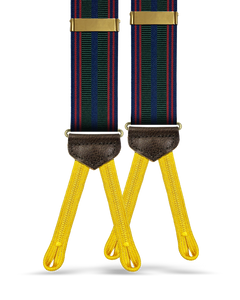 Arden Striped Suspenders - Navy/Red/Green/Yellow