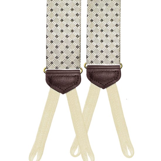 Limited Edition<br>Arlington Silk Suspenders - Champagne - KK & Jay Supply Co.