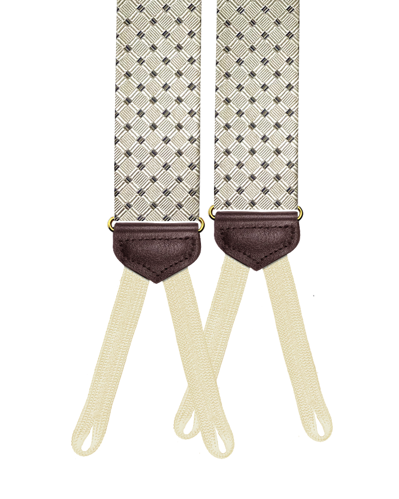 Limited Edition<br>Arlington Silk Suspenders - Champagne - KK & Jay Supply Co.