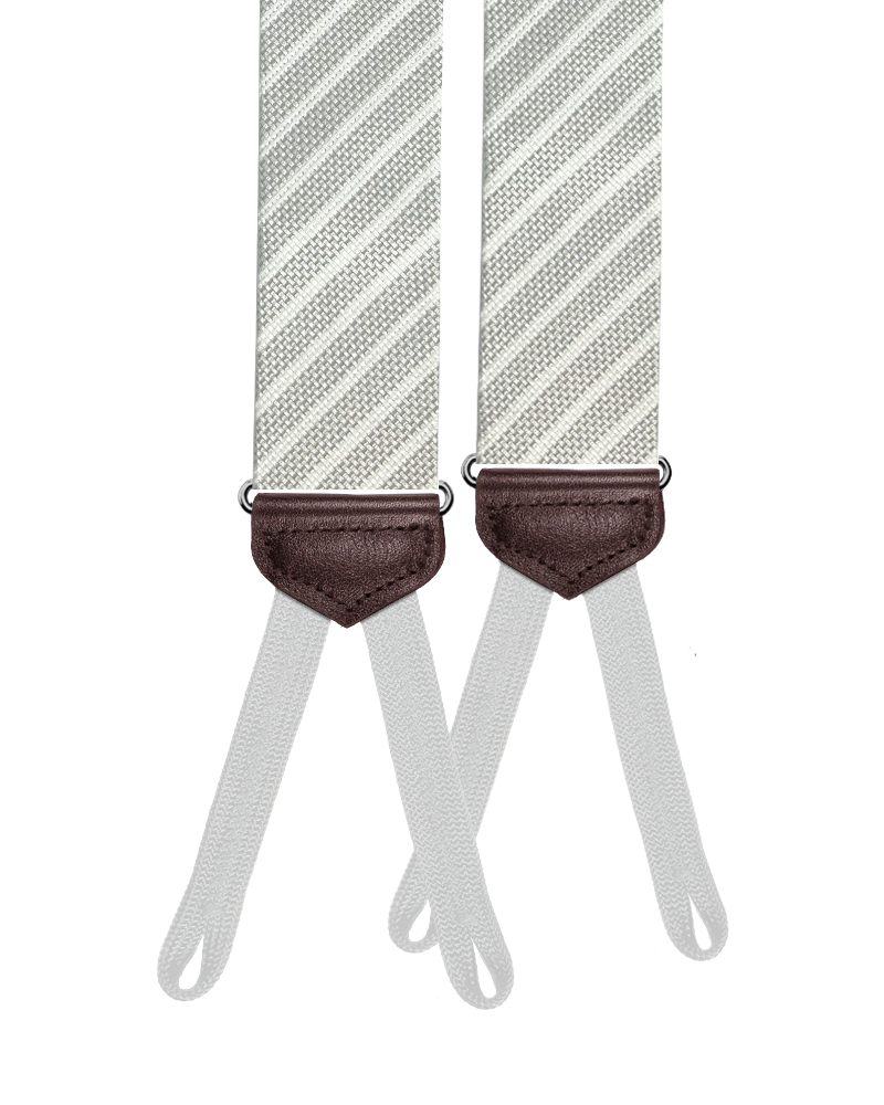 Limited Edition<br>Bainbridge Grey Silk Suspenders - KK & Jay Supply Co.