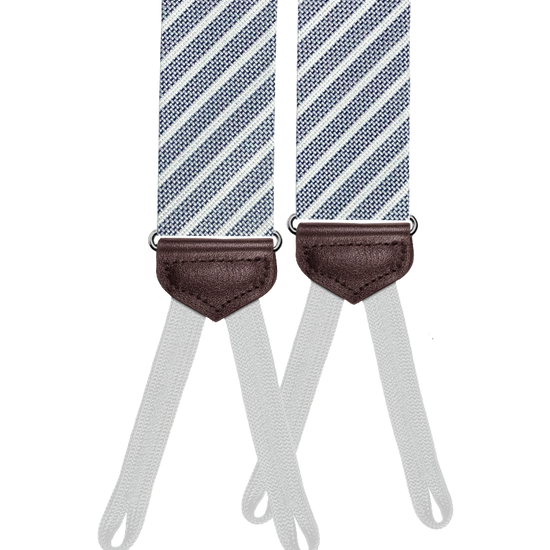 Limited Edition<br>Bainbridge Navy Silk Suspenders - KK & Jay Supply Co.