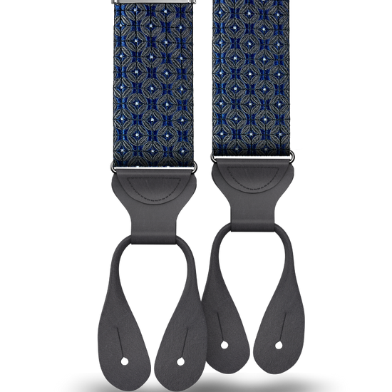 Belvedere Navy Silk Suspenders - KK & Jay Supply Co.