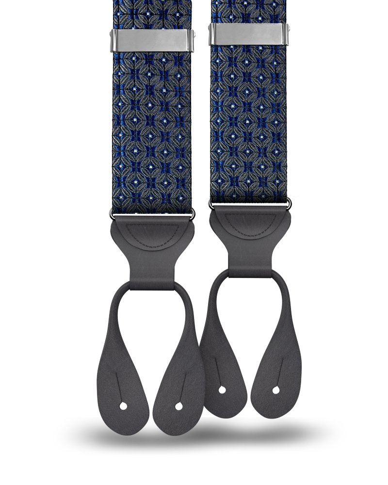 Belvedere Navy Silk Suspenders - KK & Jay Supply Co.