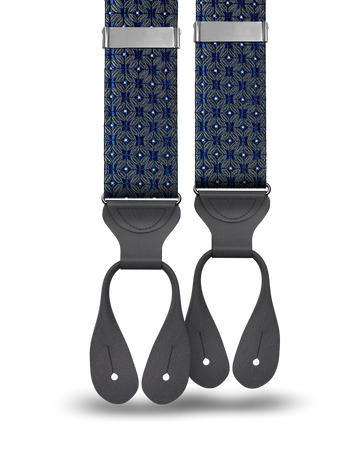 Belvedere Navy Silk Suspenders - KK & Jay Supply Co.