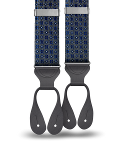 Belvedere Navy Silk Suspenders