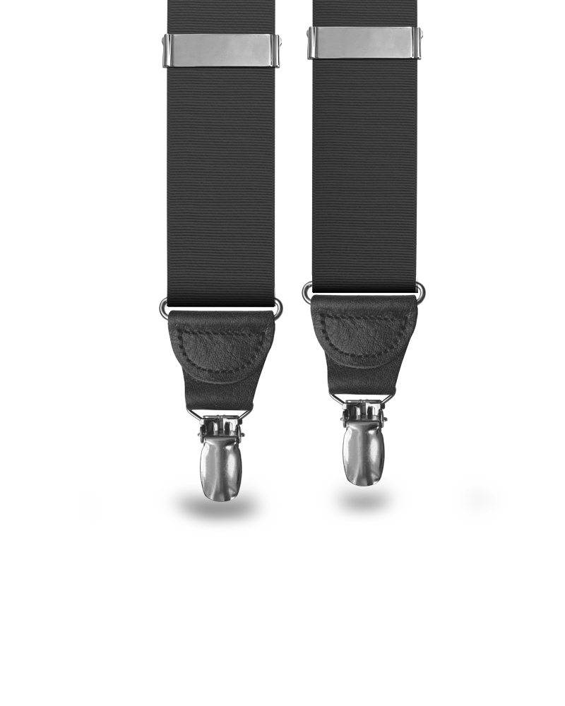 Black Grosgrain Clip-on Suspenders - KK & Jay Supply Co.