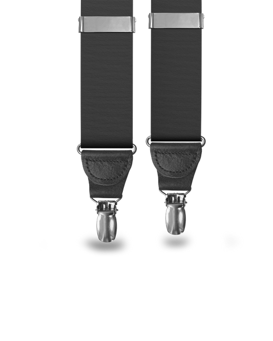 Black Grosgrain Clip-on Suspenders - KK & Jay Supply Co.