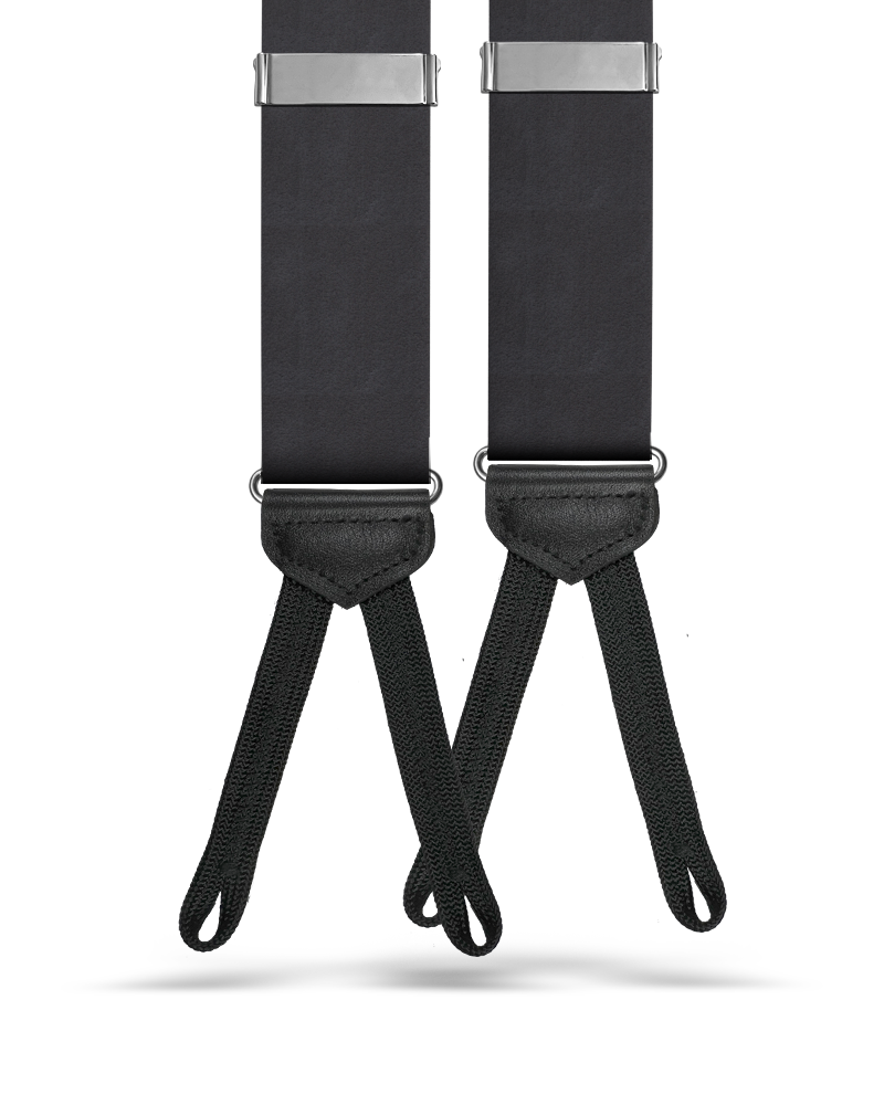 Black Silk Braided End Suspenders - KK & Jay Supply Co.