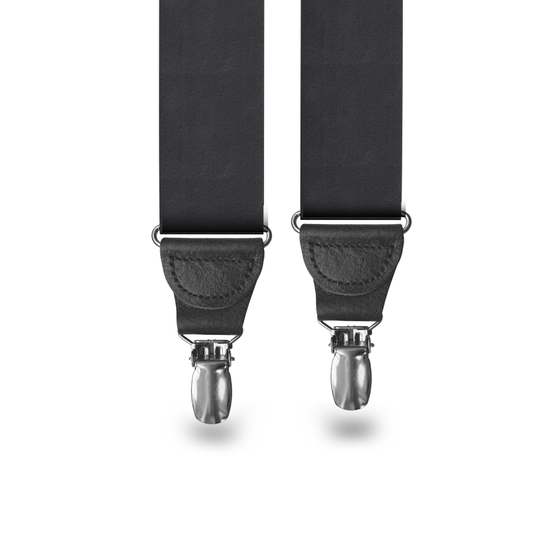 Black Silk Clip-on Suspenders - KK & Jay Supply Co.