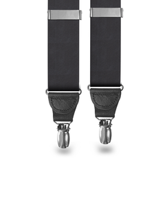 Black Silk Clip-on Suspenders