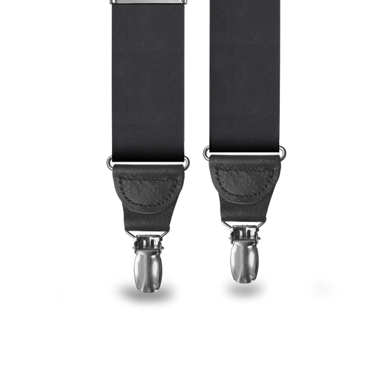 Black Silk Clip-on Suspenders - KK & Jay Supply Co.