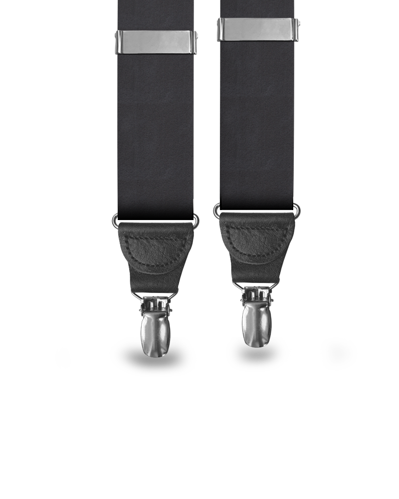 Black Silk Clip-on Suspenders - KK & Jay Supply Co.