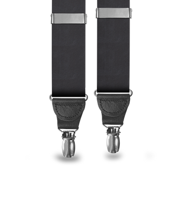 Black Silk Clip-on Suspenders - KK & Jay Supply Co.