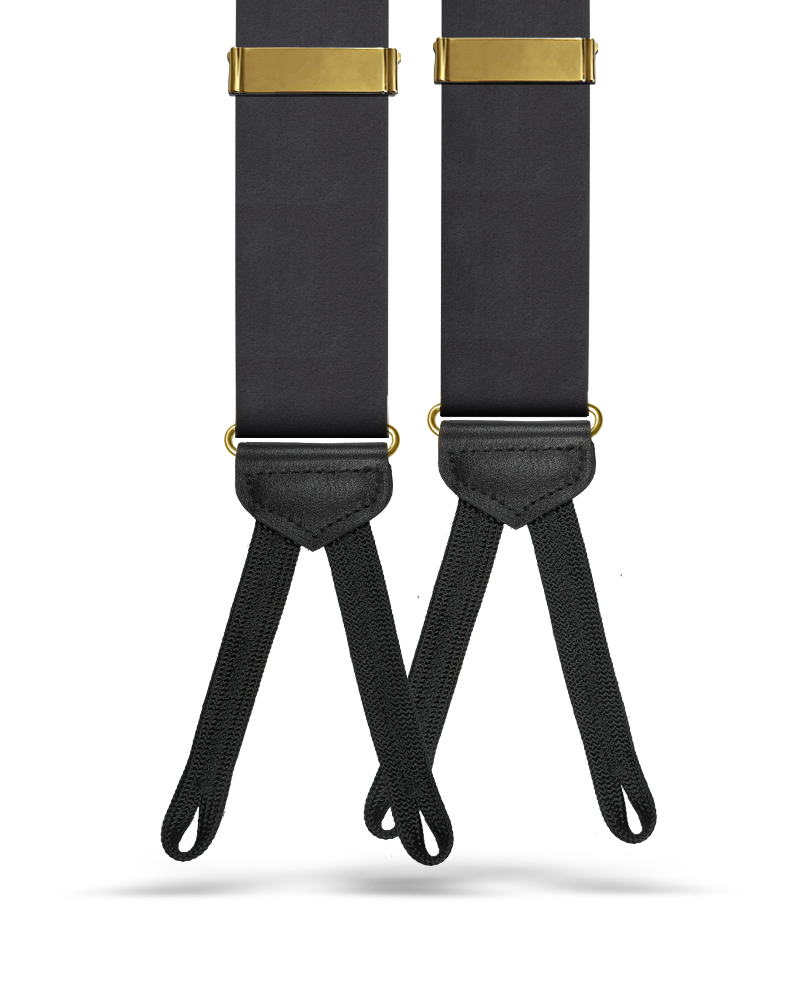 Black Silk Braided Formal End Suspenders - KK & Jay Supply Co.