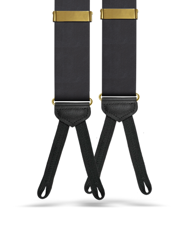 Black Silk Braided Formal End Suspenders - KK & Jay Supply Co.