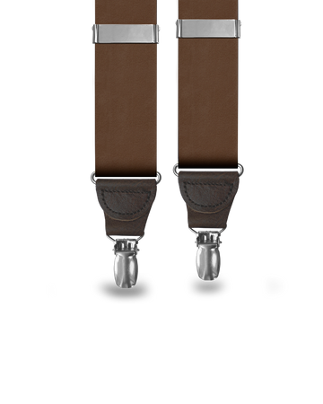 Brown Silk Clip-on Suspenders