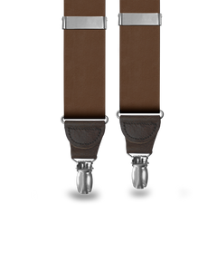 Brown Silk Clip-on Suspenders