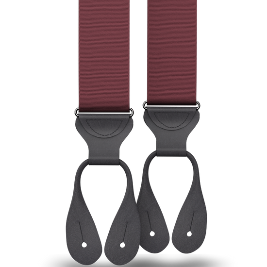 Burgundy Grosgrain Suspenders - KK & Jay Supply Co.