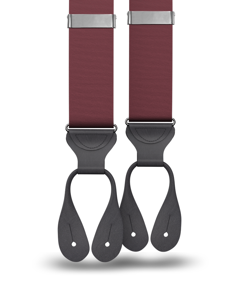 Burgundy Grosgrain Suspenders - KK & Jay Supply Co.