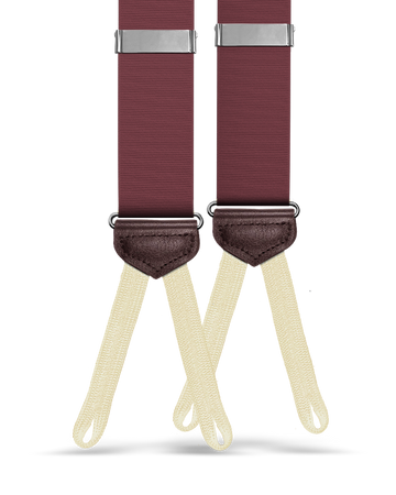 Rivington Solid Grosgrain Suspenders - Burgundy