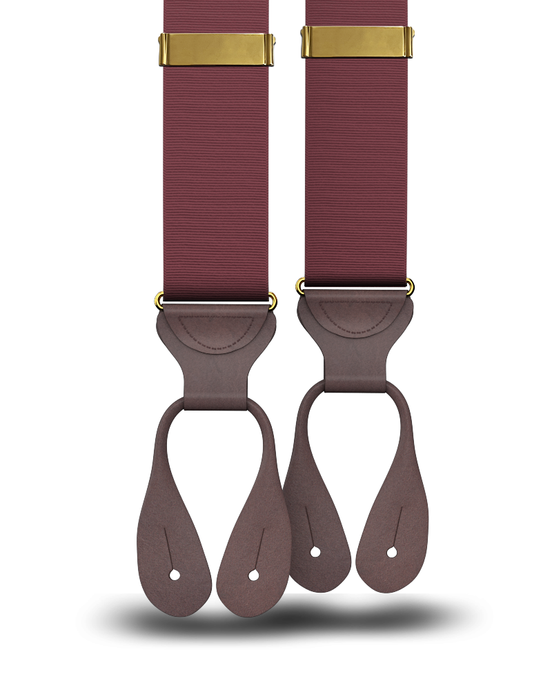Burgundy Grosgrain Suspenders - KK & Jay Supply Co.