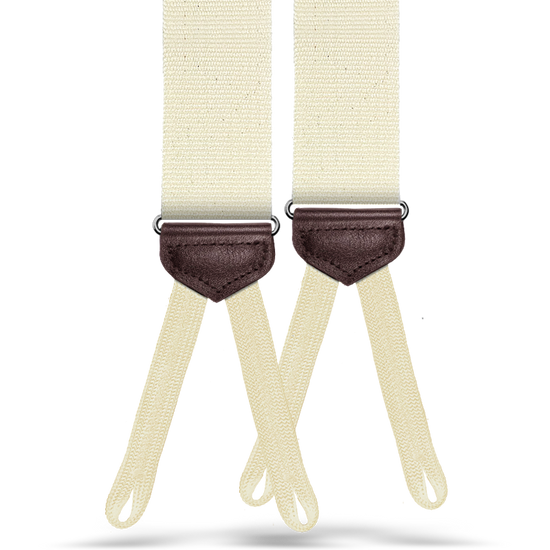 Burnside Cotton Suspenders - Ivory - KK & Jay Supply Co.