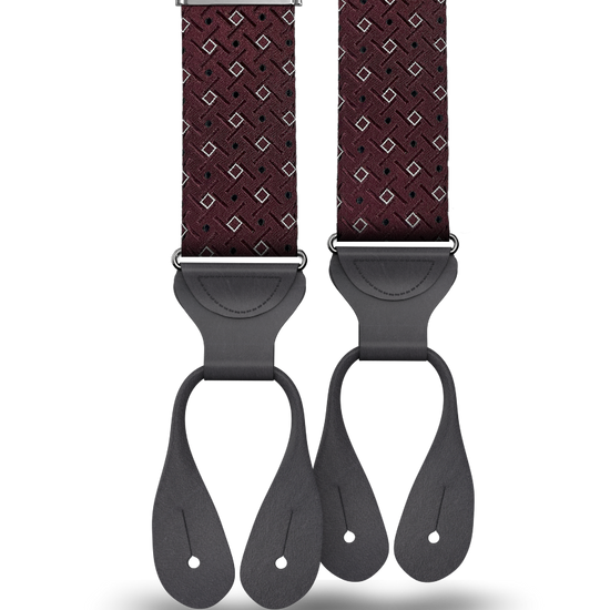 Cadman Maroon Silk Suspenders - KK & Jay Supply Co.