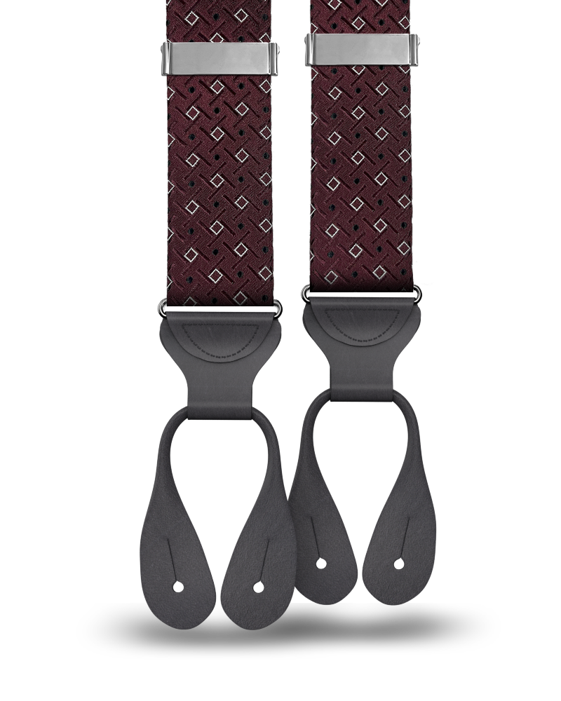 Cadman Maroon Silk Suspenders - KK & Jay Supply Co.