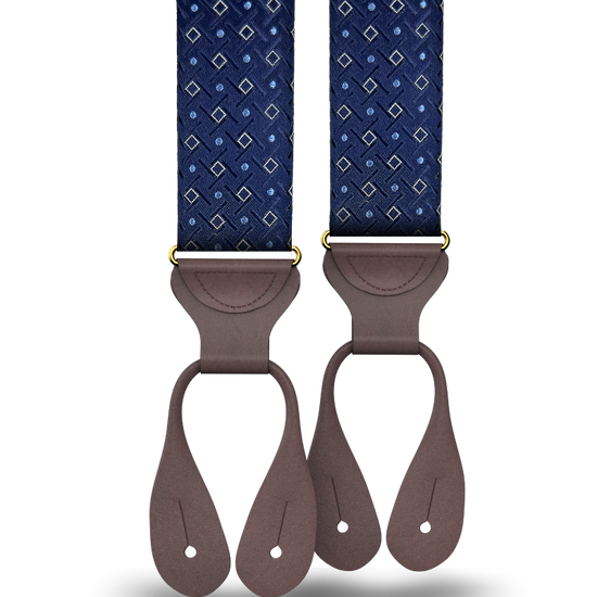 Cadman Navy Silk Suspenders - KK & Jay Supply Co.