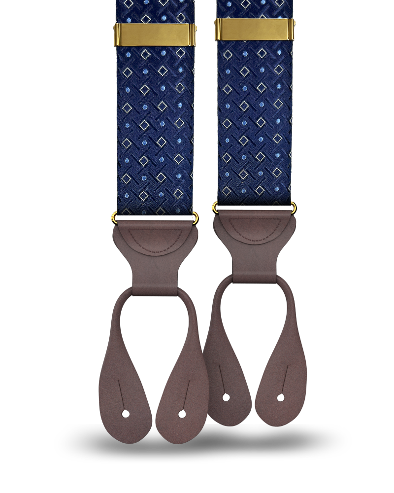 Cadman Navy Silk Suspenders - KK & Jay Supply Co.