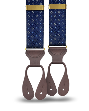 Cadman Navy Silk Suspenders - KK & Jay Supply Co.