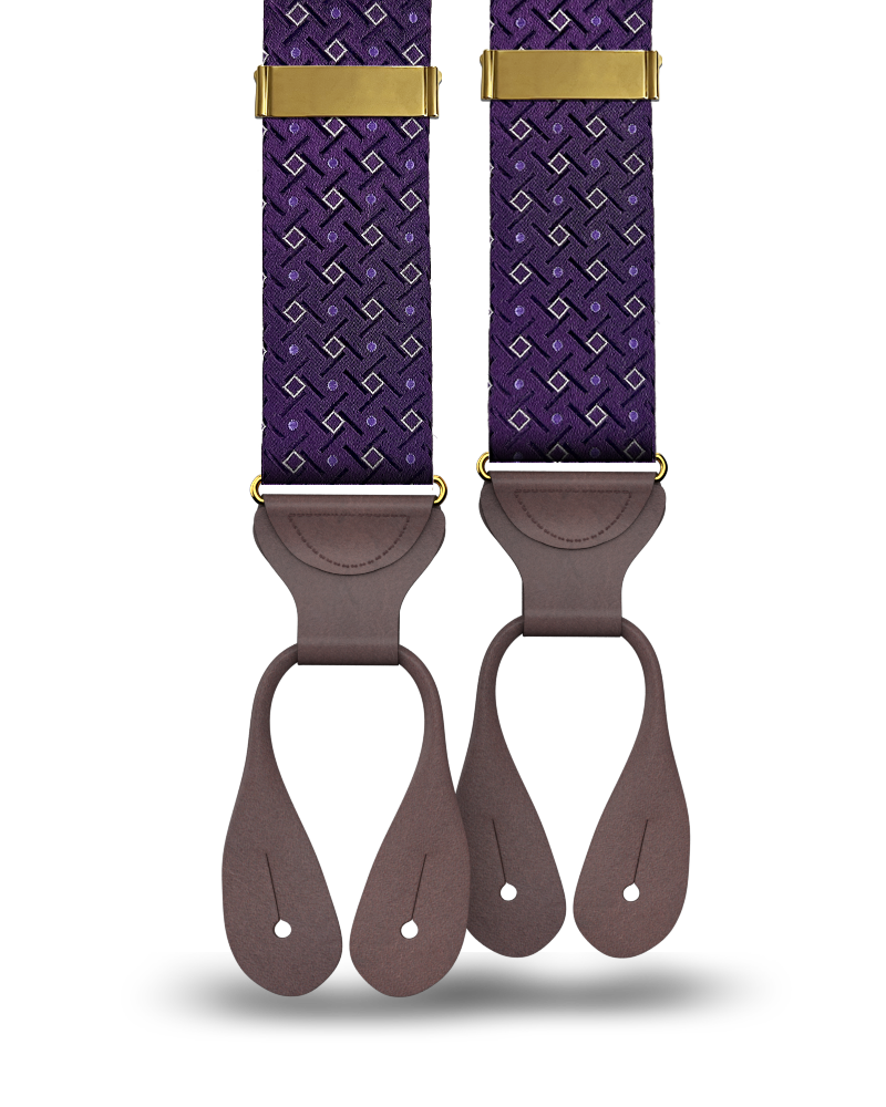 Cadman Purple Silk Suspenders - KK & Jay Supply Co.