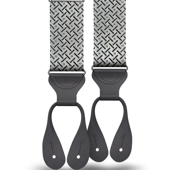 Cadman Silver Silk Suspenders - KK & Jay Supply Co.