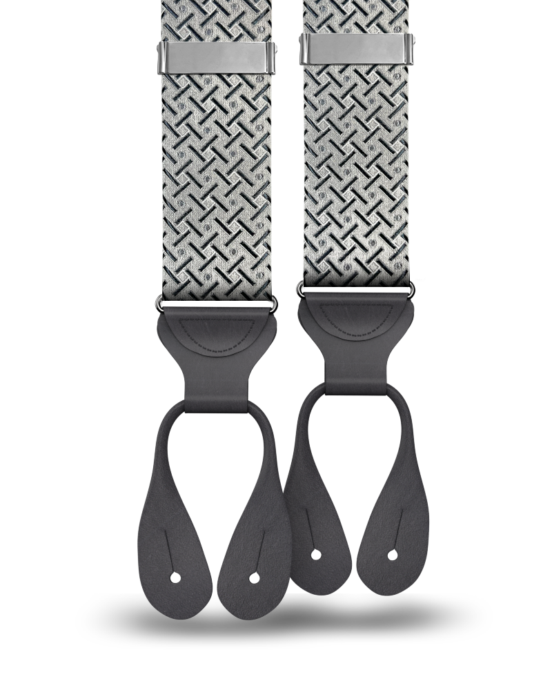 Cadman Silver Silk Suspenders - KK & Jay Supply Co.